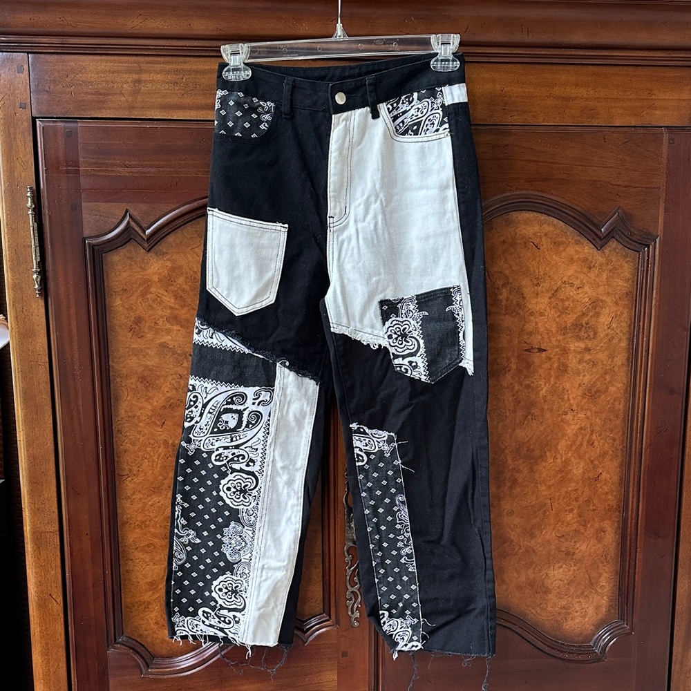 Shein Paisley Patchwork Pants